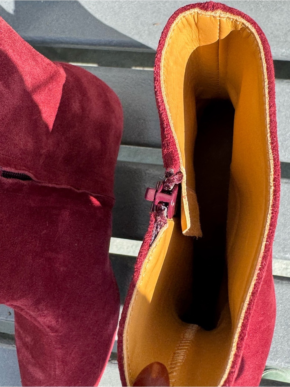 New Staud Wally 100% Suede Ankle Boots Pinot Burgundy Size EU 38 US 8 $395 - Picture 5 of 10